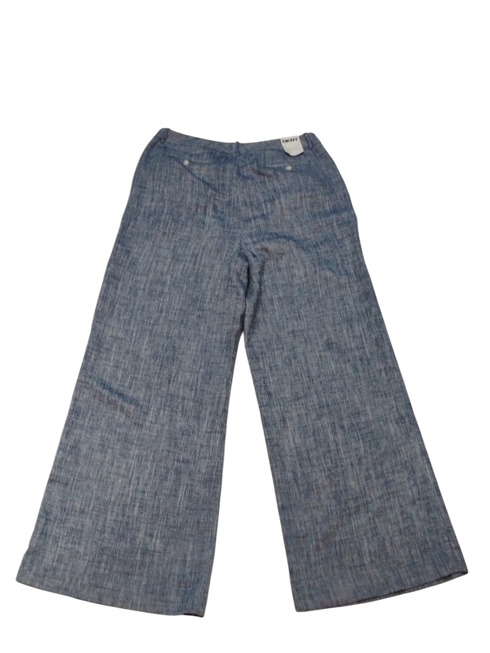 DKNY Wide-Leg High-Waist Trousers Linen Blue SZ 16 NWT - Picture 3 of 8